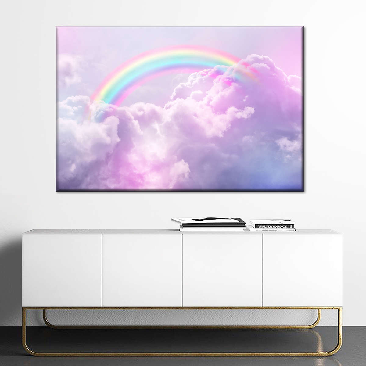 Rainbow On Clouds Wall Art