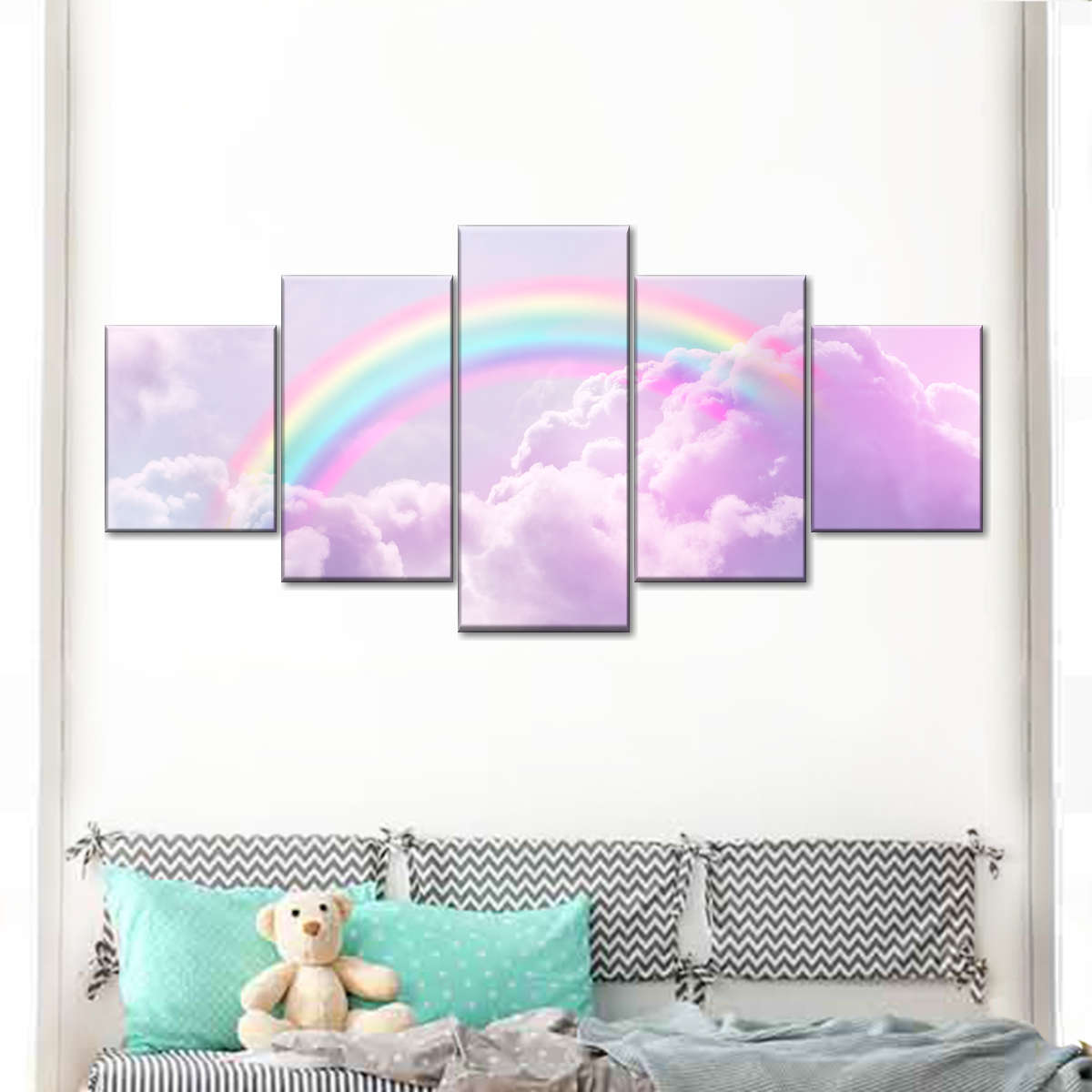 Rainbow On Clouds Wall Art