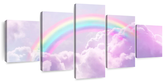 Rainbow On Clouds Wall Art