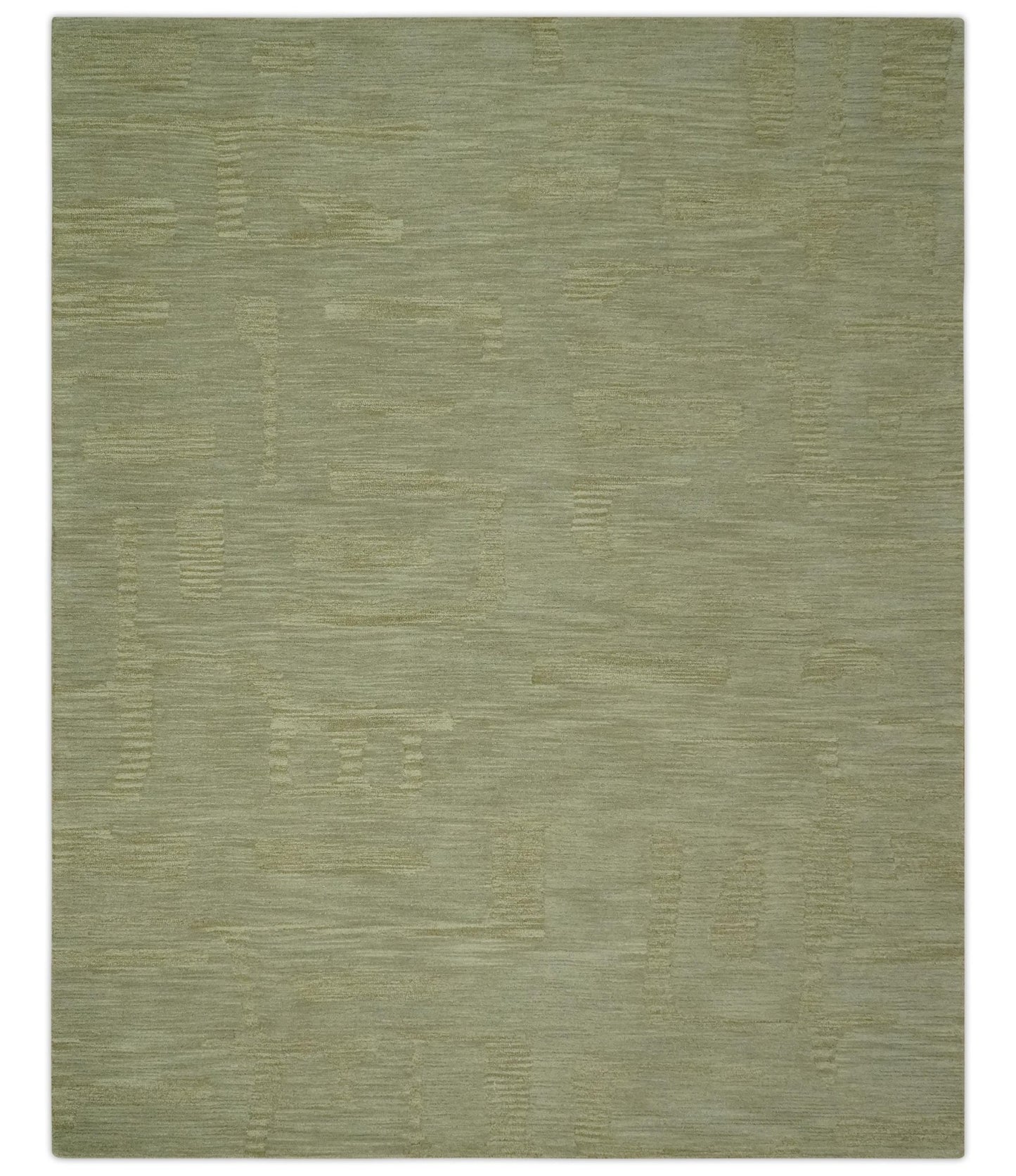 Shades Of Olive Modern Abstract Hand Tufted Custom Made wool rug
