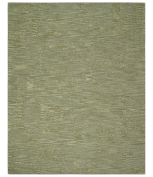 Shades Of Olive Modern Abstract Hand Tufted Custom Made wool rug