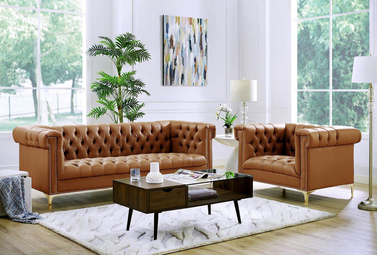 Oxford PU Leather Sofa