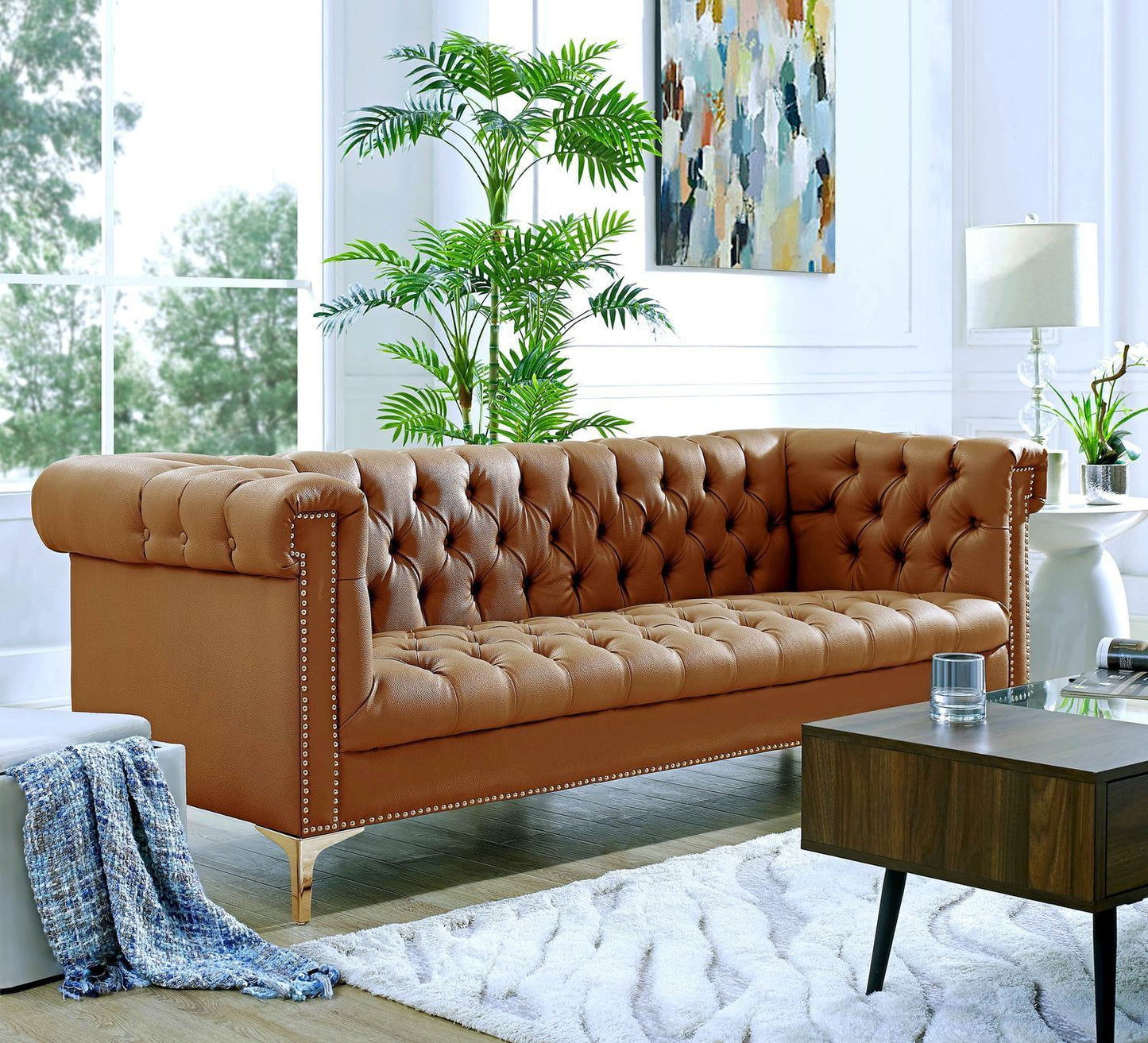 Oxford PU Leather Sofa