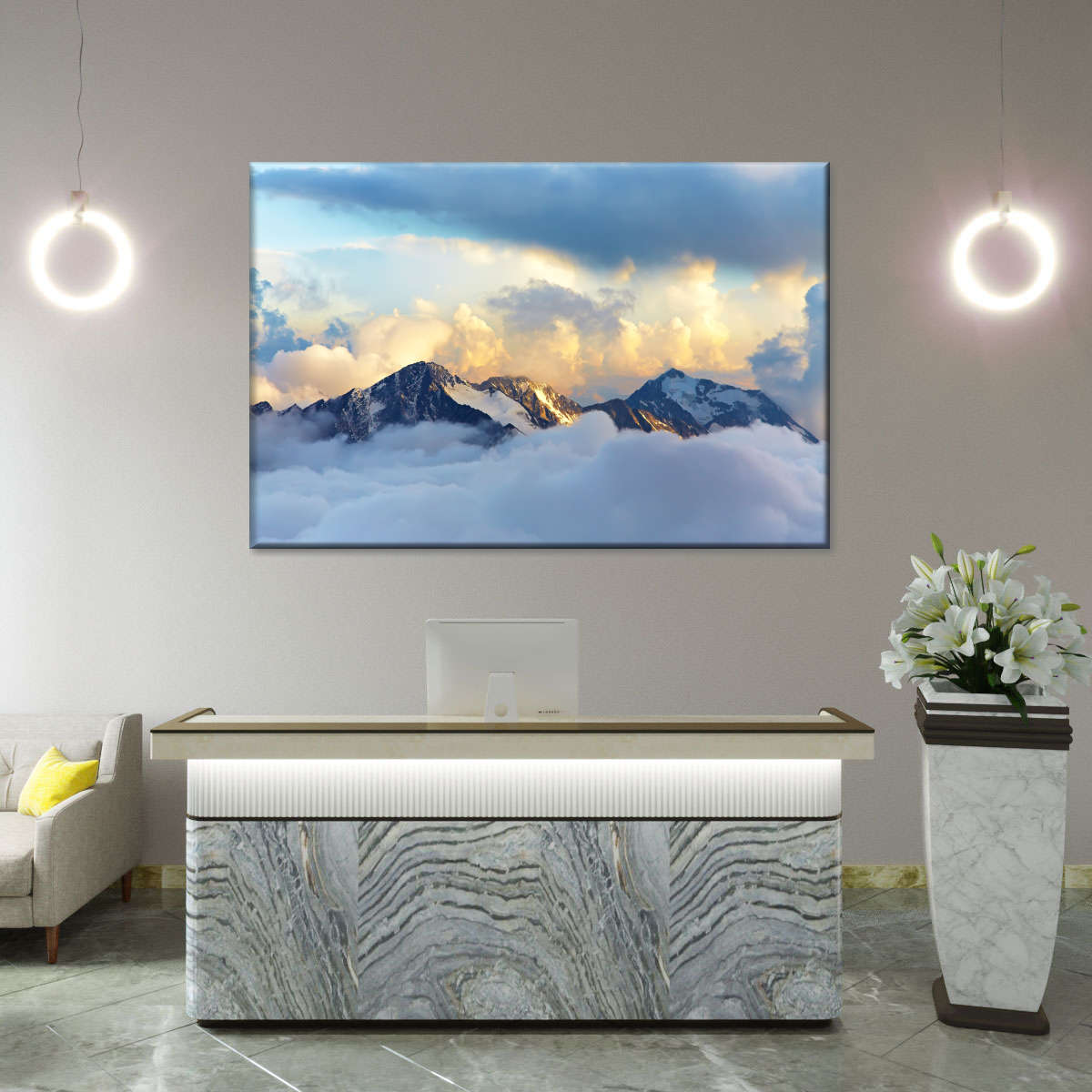 Alpine Snowy Mountains Wall Art