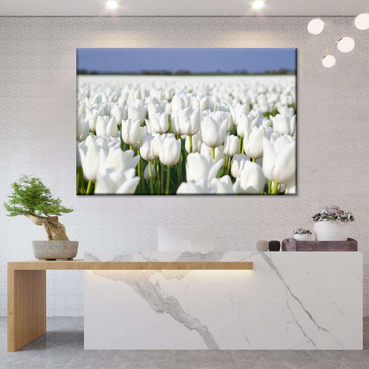 Endless White Tulips Wall Art