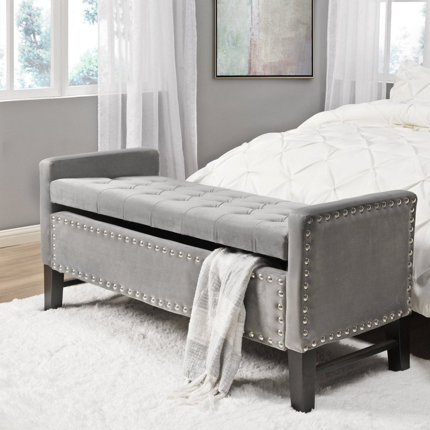 Columbus Velvet Storage Bench