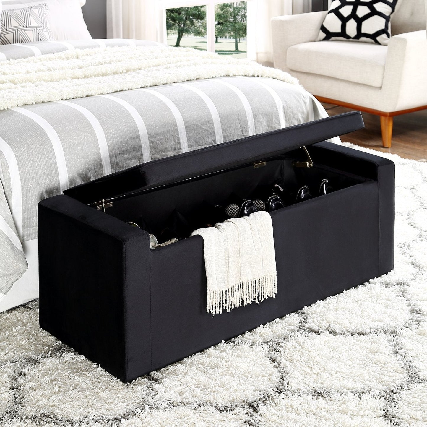 Fabroni Velvet Storage Bench