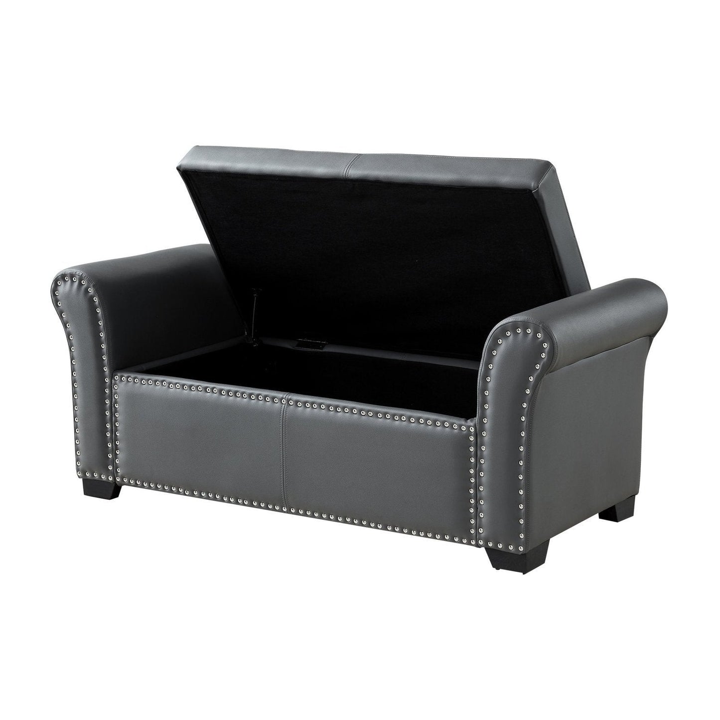 Noah PU Leather Storage Bench