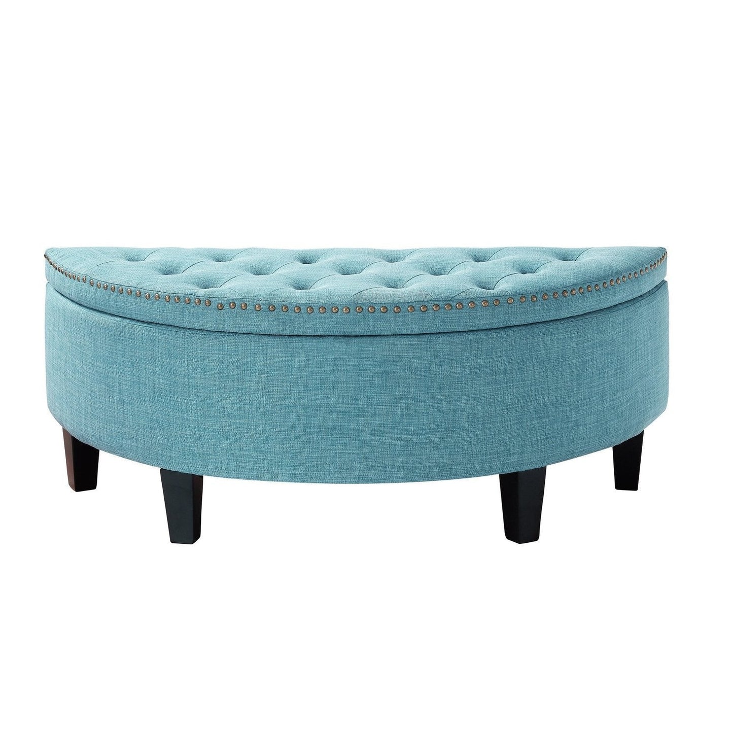 Jolie Half-Moon Linen Storage Ottoman