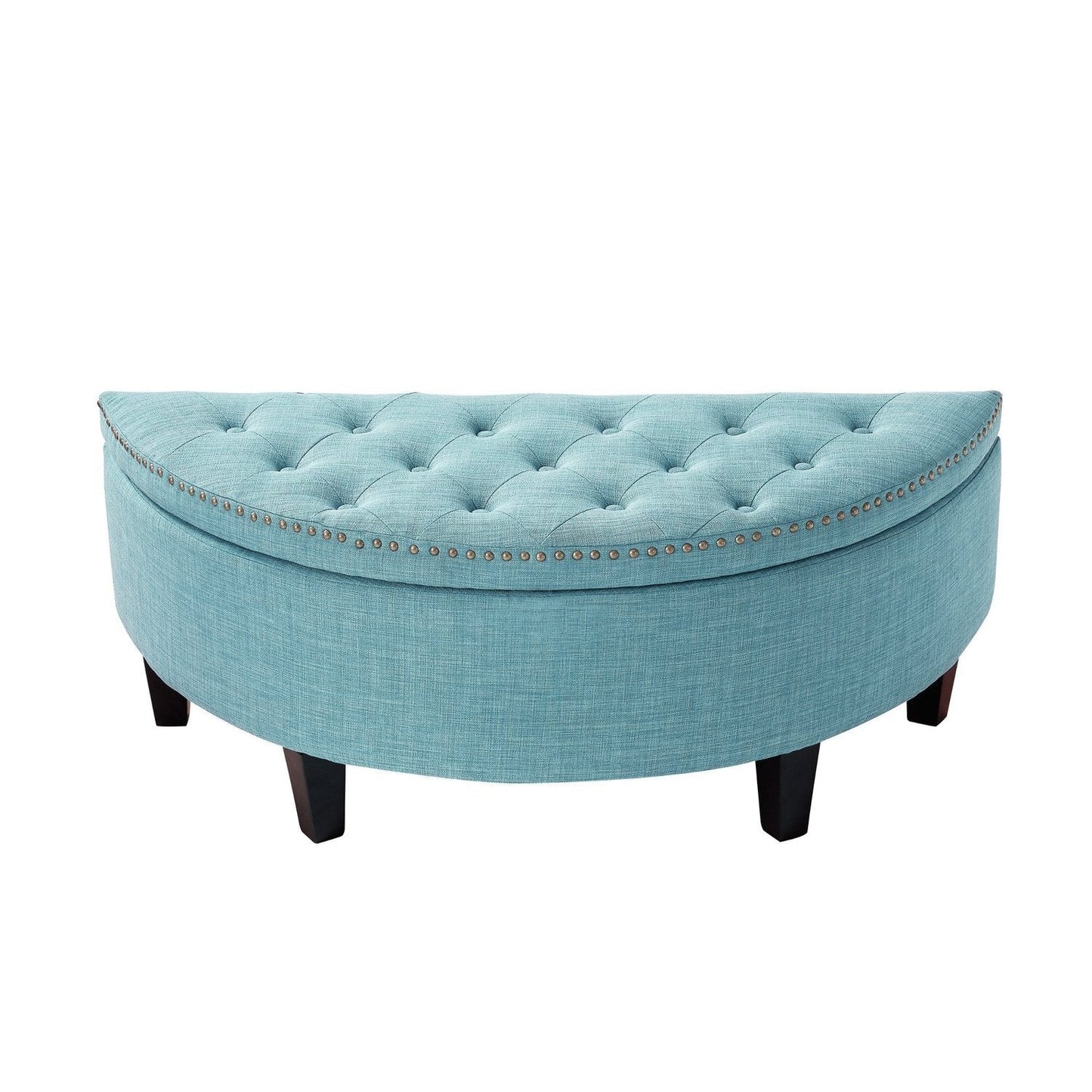 Jolie Half-Moon Linen Storage Ottoman