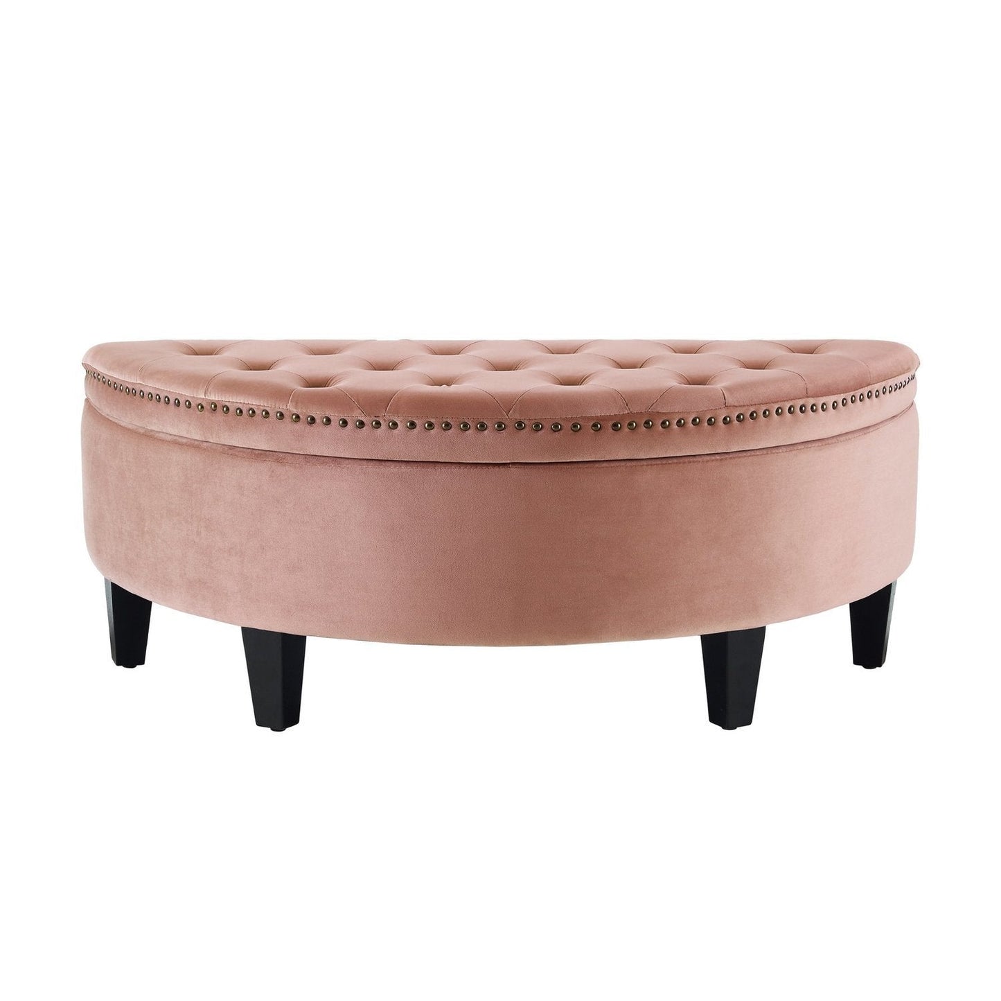 Jolie Half-Moon Velvet Storage Ottoman