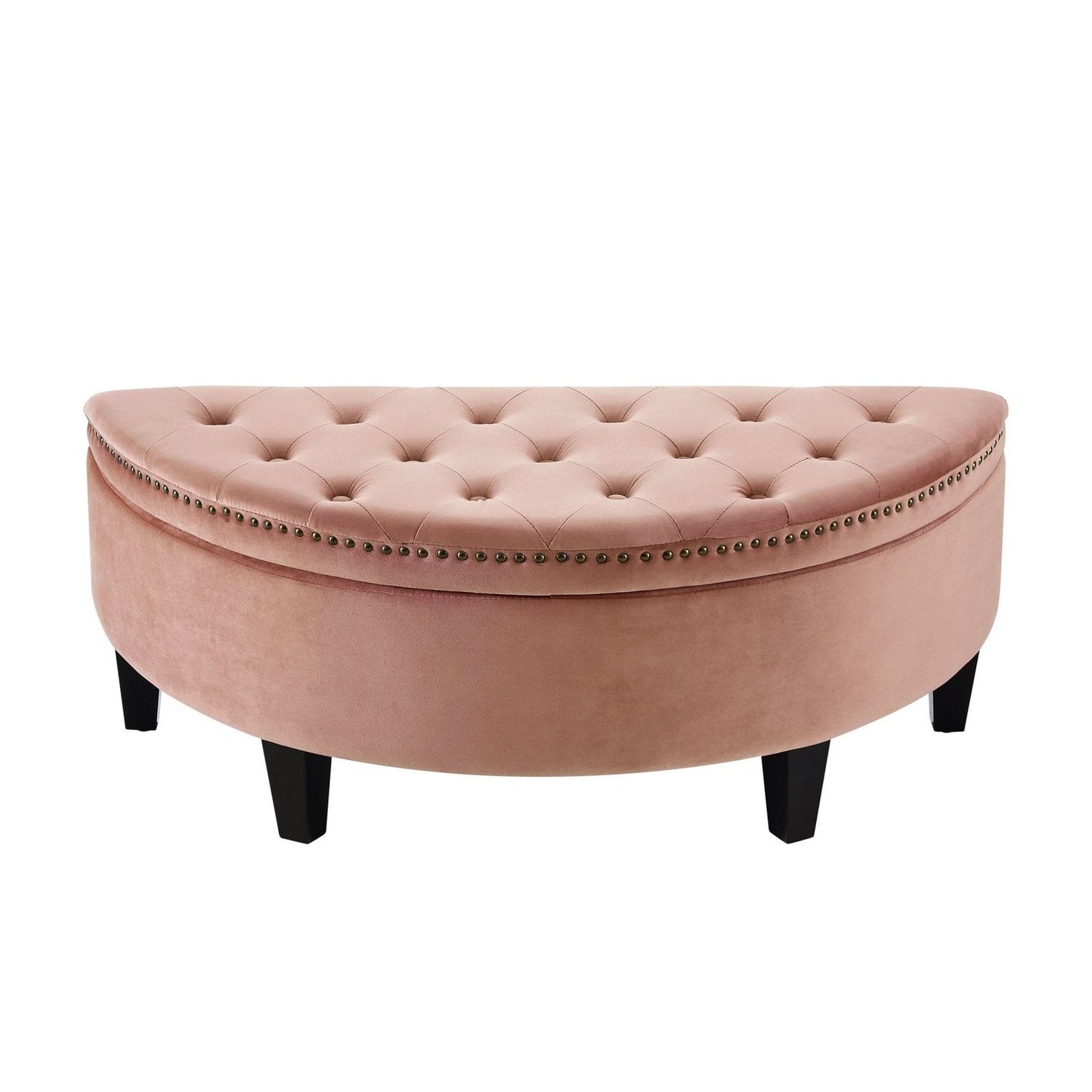 Jolie Half-Moon Velvet Storage Ottoman