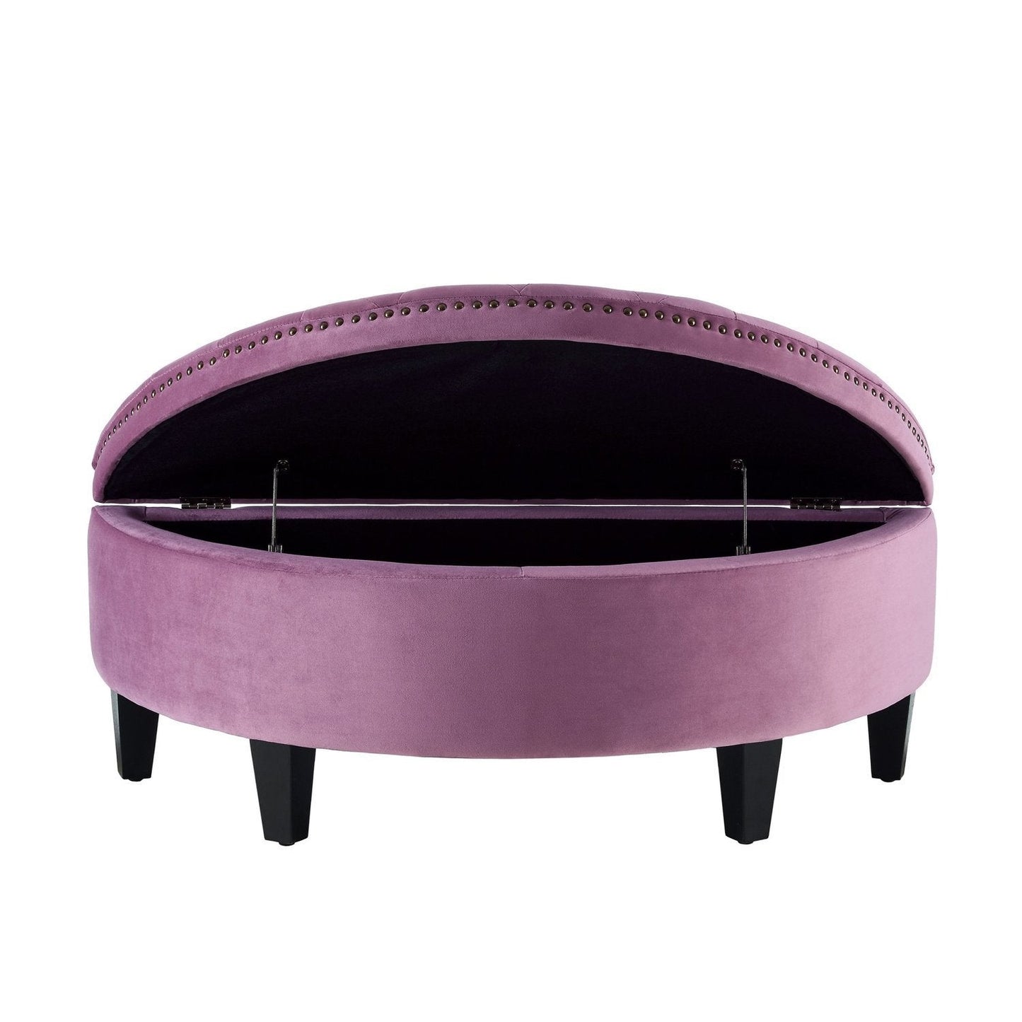 Jolie Half-Moon Velvet Storage Ottoman