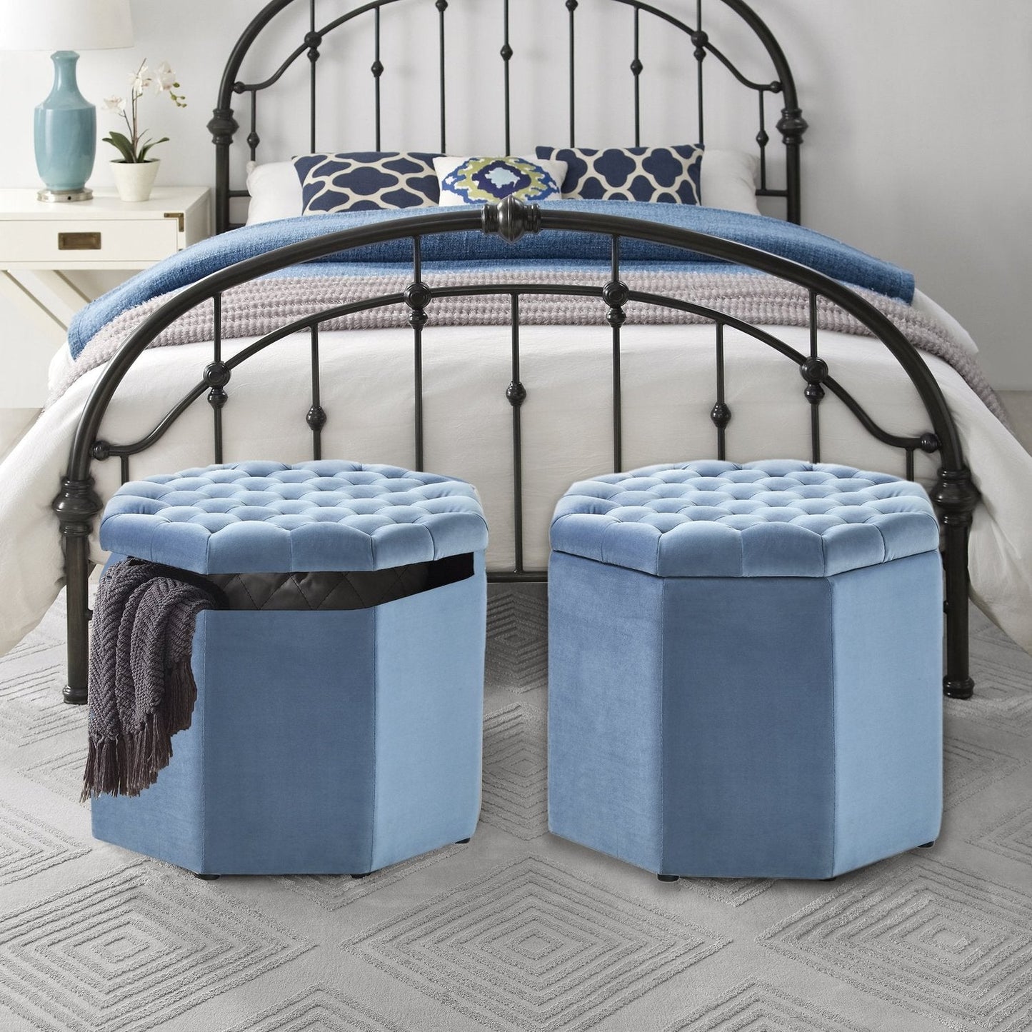 Nova Octagon Storage Ottoman