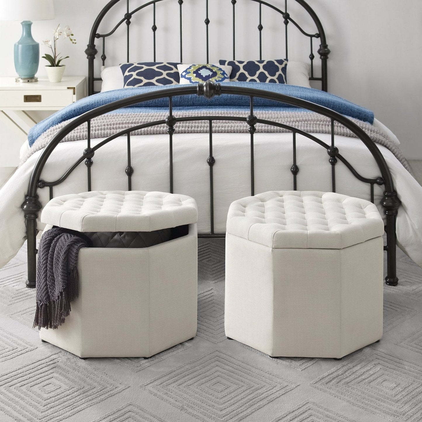 Nova Octagon Storage Ottoman