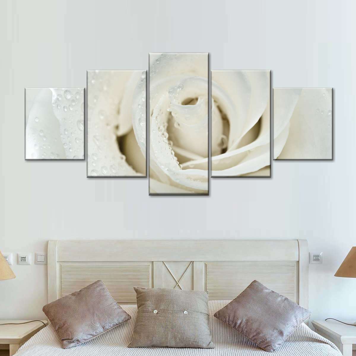 White Rose Close Up Wall Art