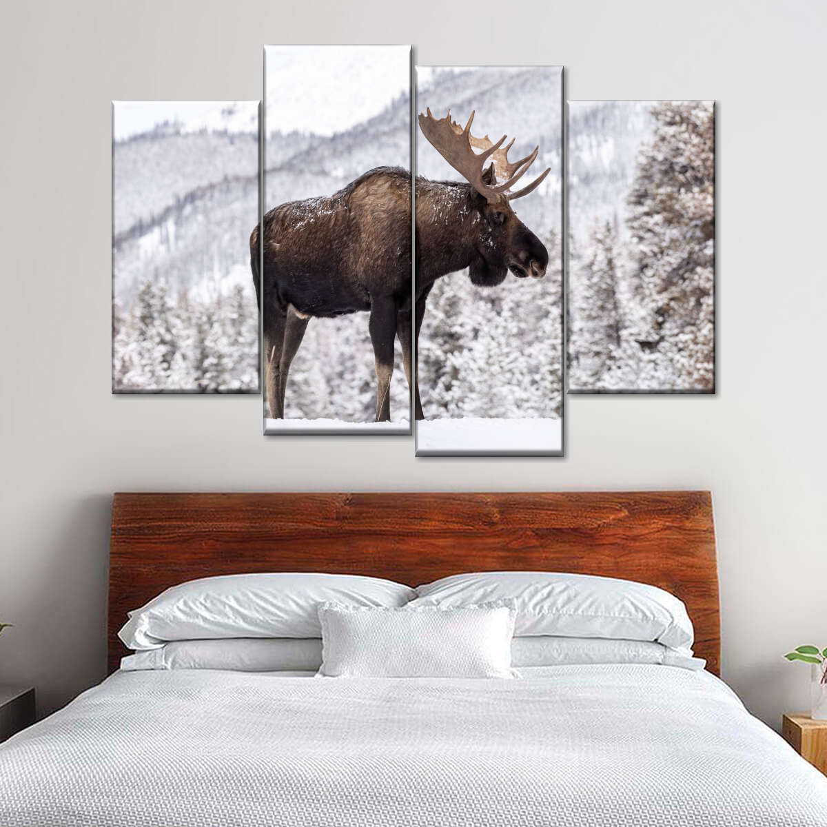 Snowy Moose Wall Art