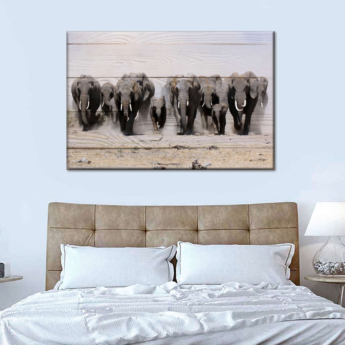 Elephants In Motion Wall Art