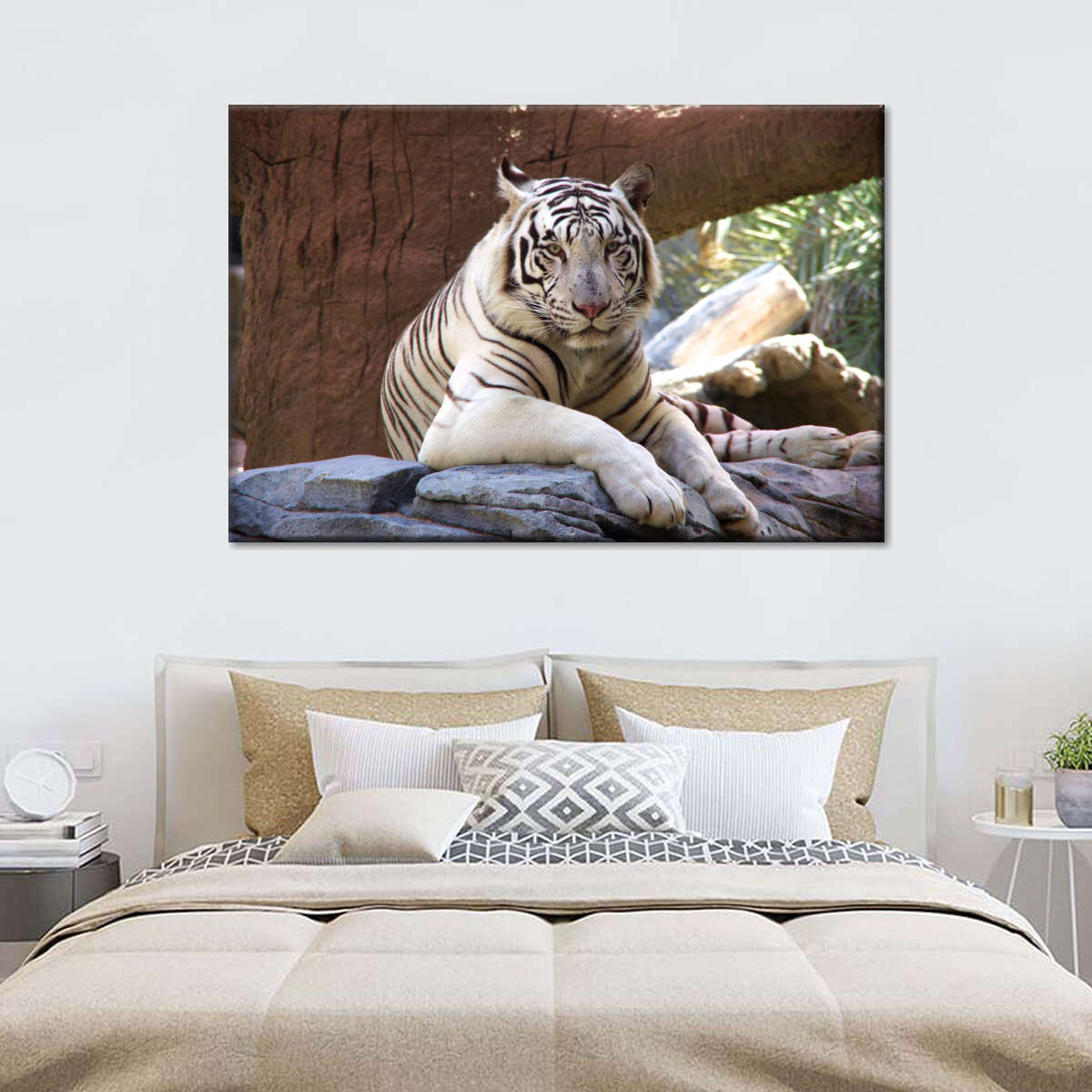 Resting White Tiger Wall Art