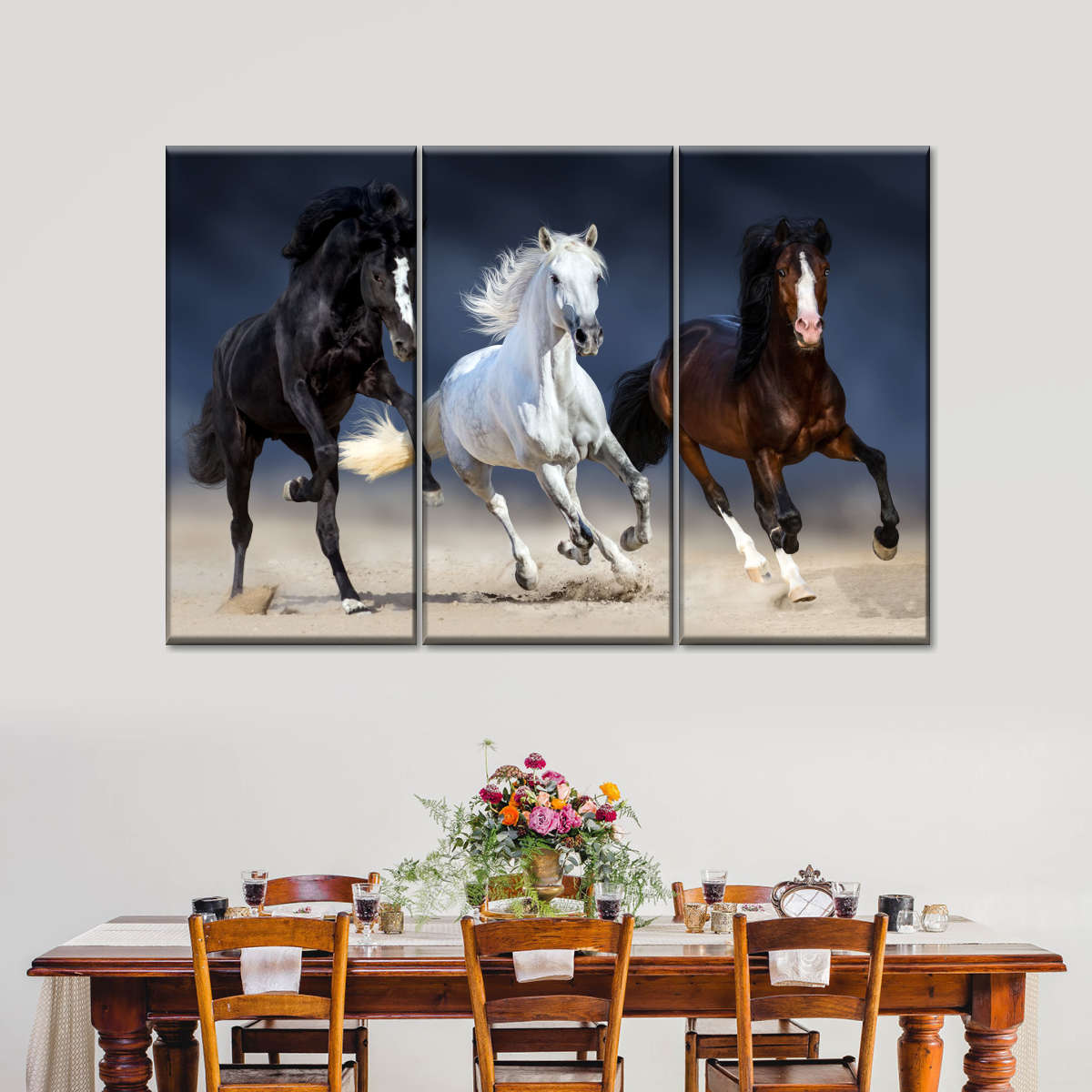 Wild Colorful Horses Wall Art