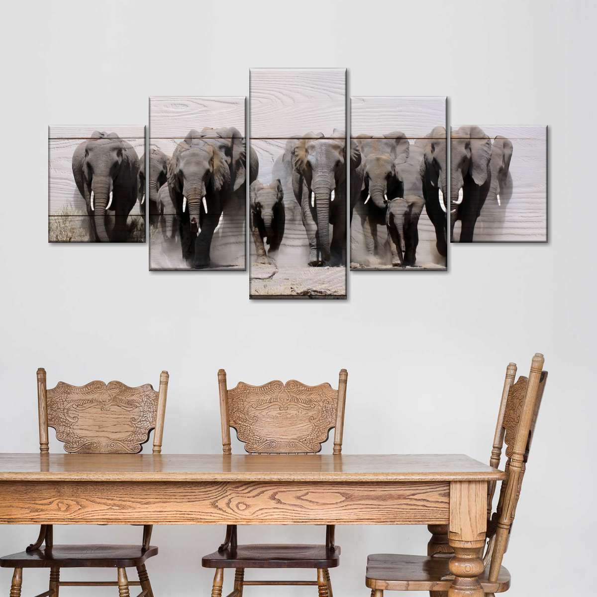 Elephants In Motion Wall Art