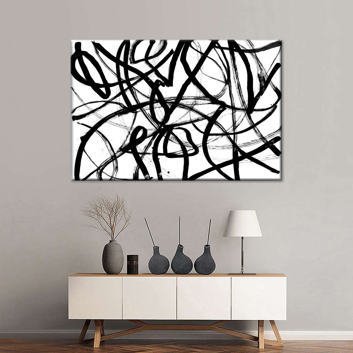 Black White Abstract Wall Art