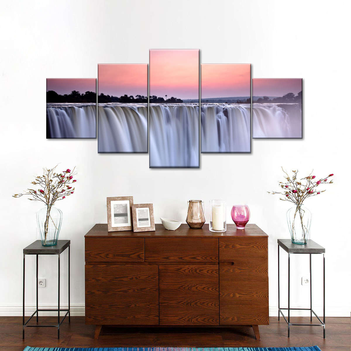 Sunset At Victoria Falls Wall Art