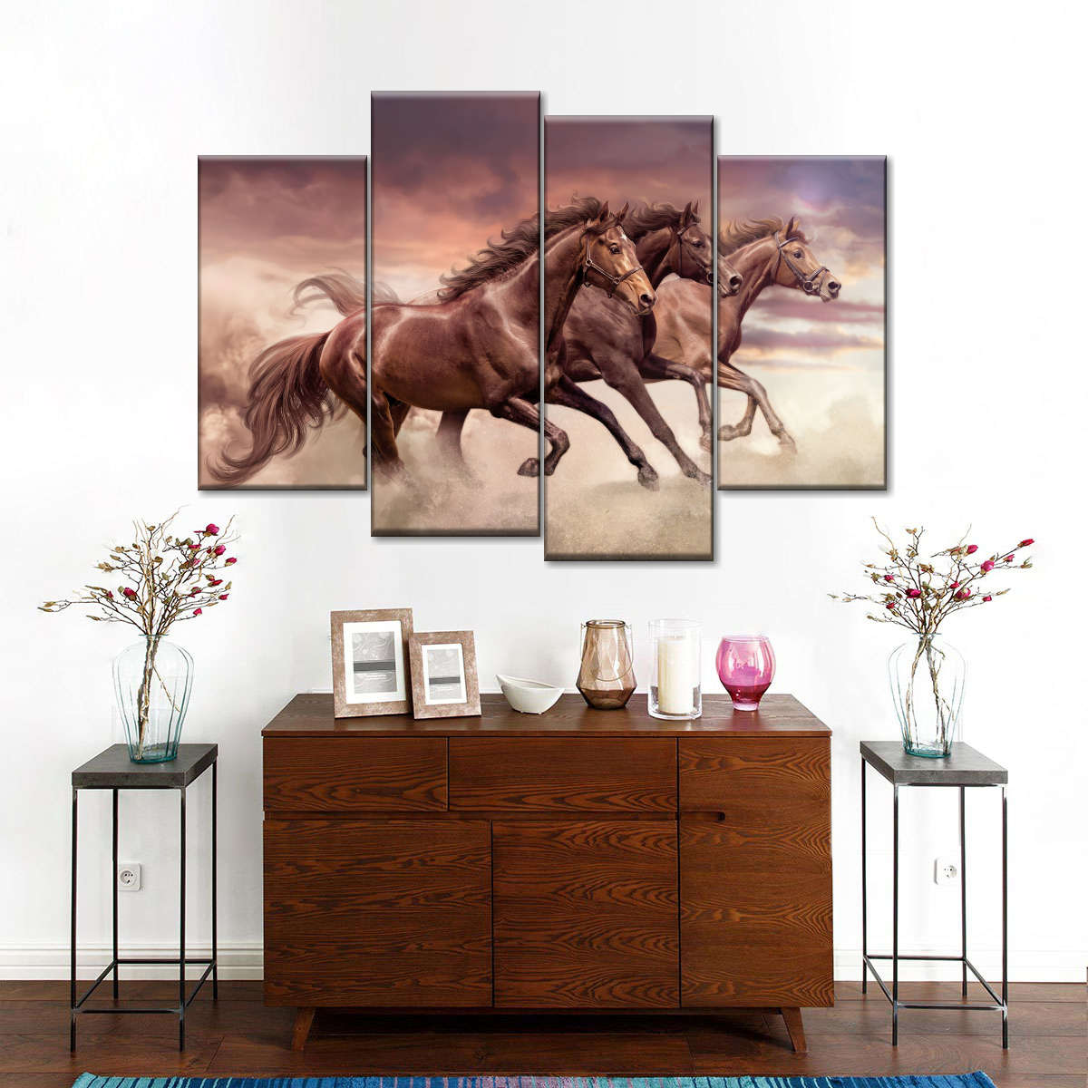 Three Running Horses Wall Art