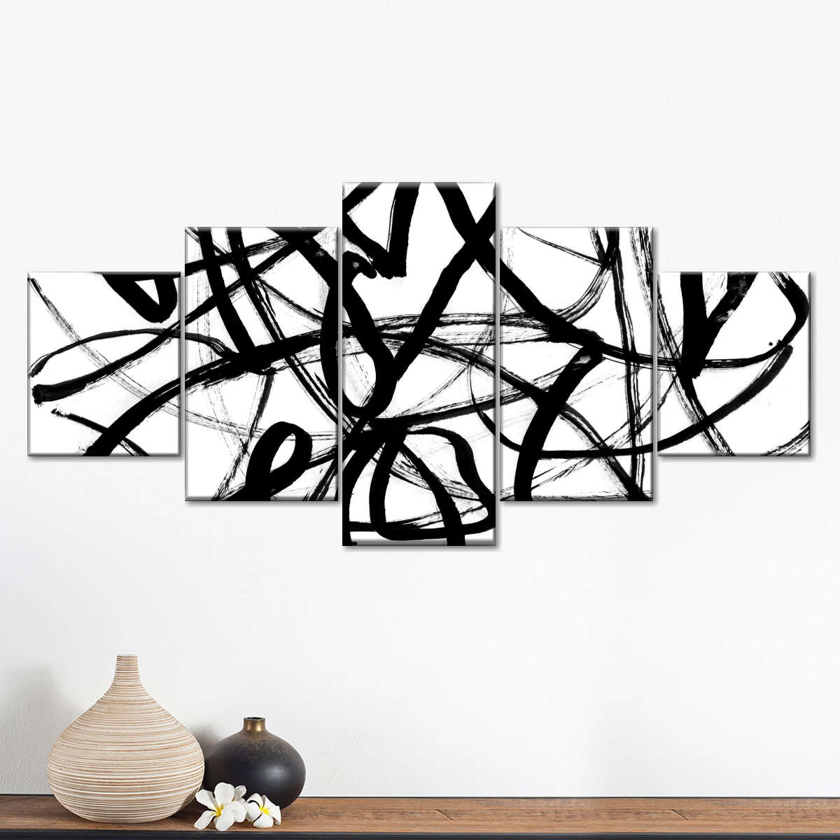 Black White Abstract Wall Art