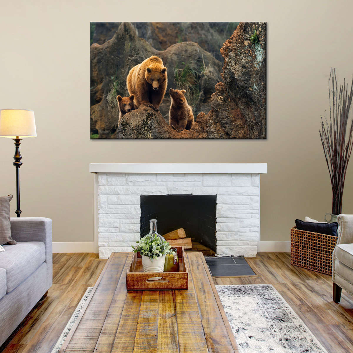 Bear And Cubs Wall Art