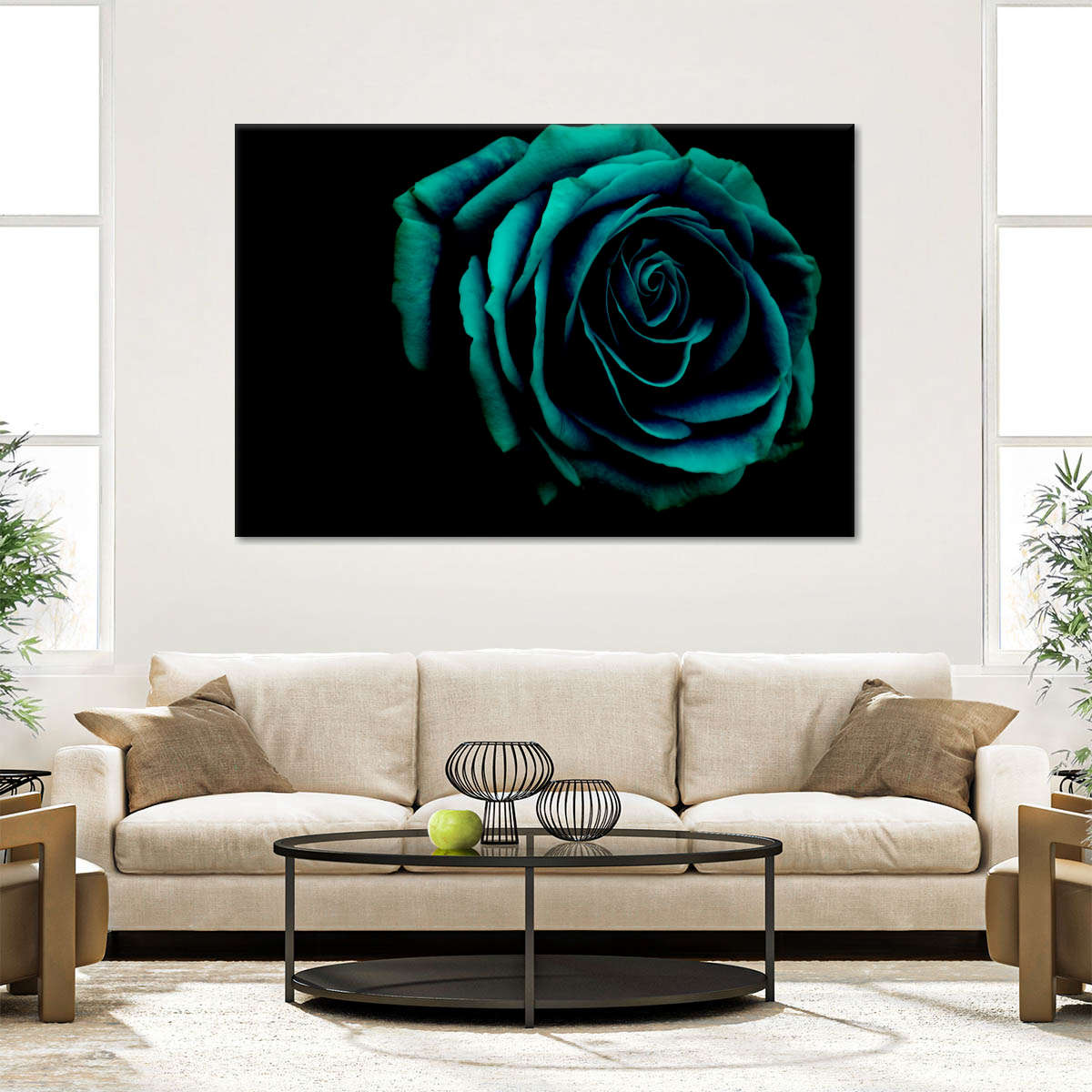 Green Flower Wall Art