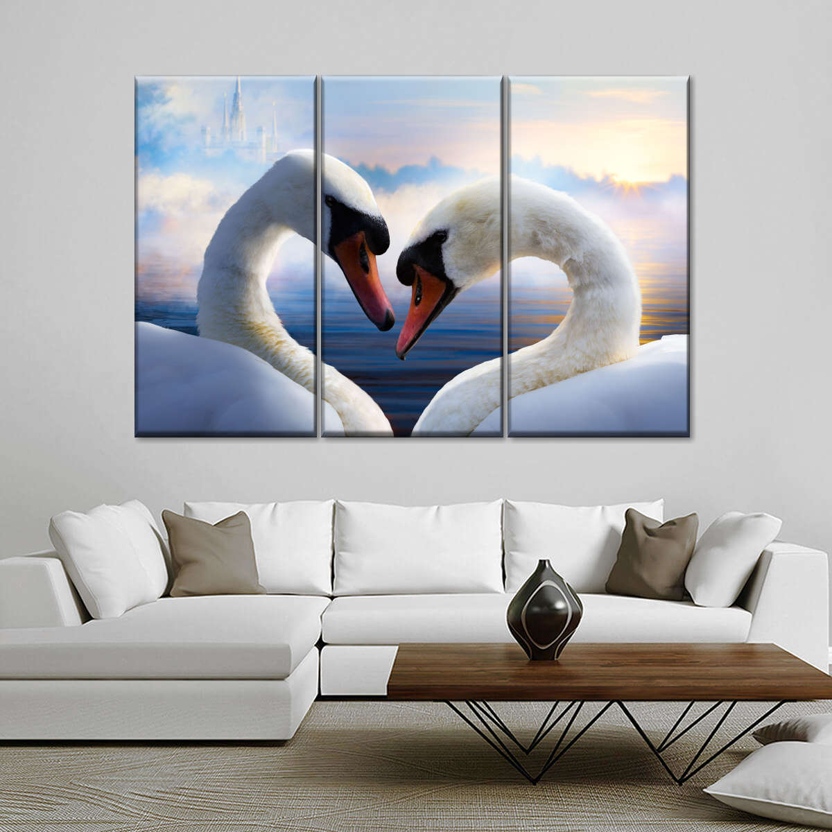 Swan Romance Wall Art