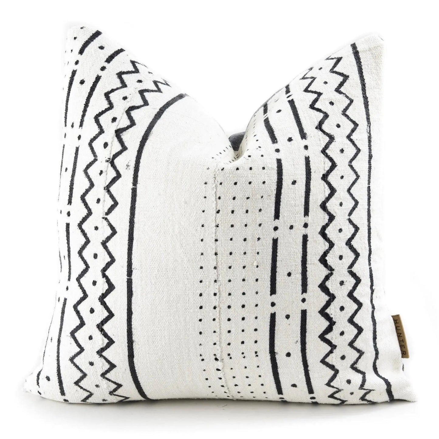 Modern Boho | Black & White Neutral Mudcloth Pillow