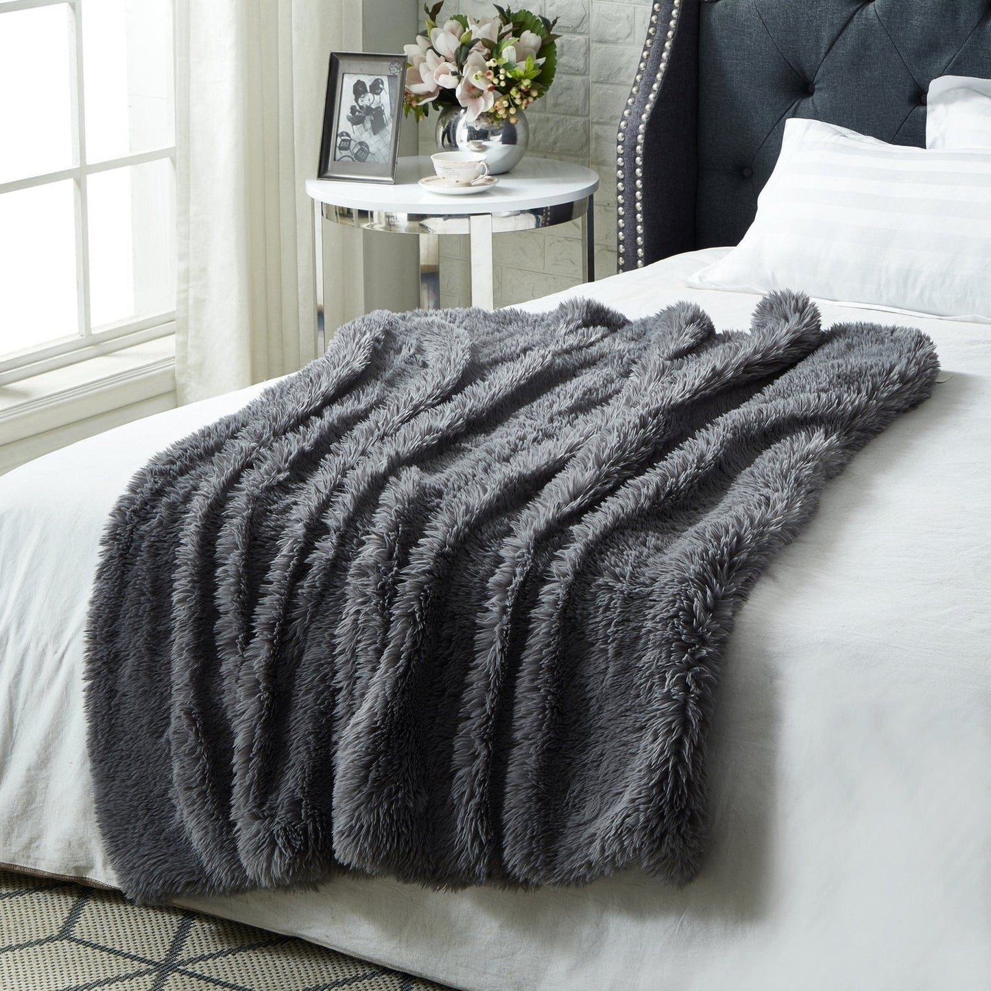 Mir Faux Lamb Fur Throw