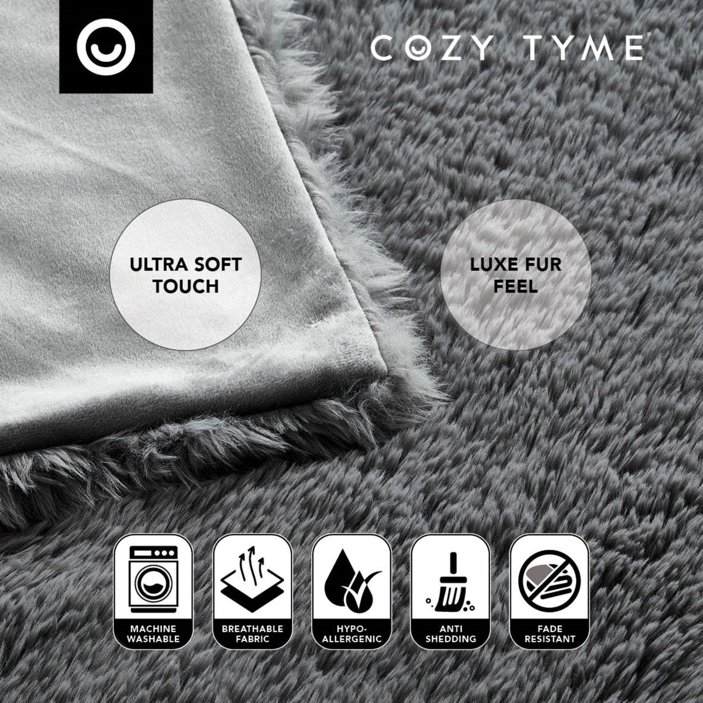 Mir Faux Lamb Fur Throw