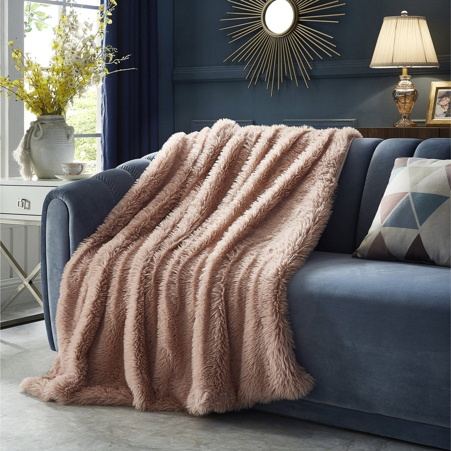 Mir Faux Lamb Fur Throw