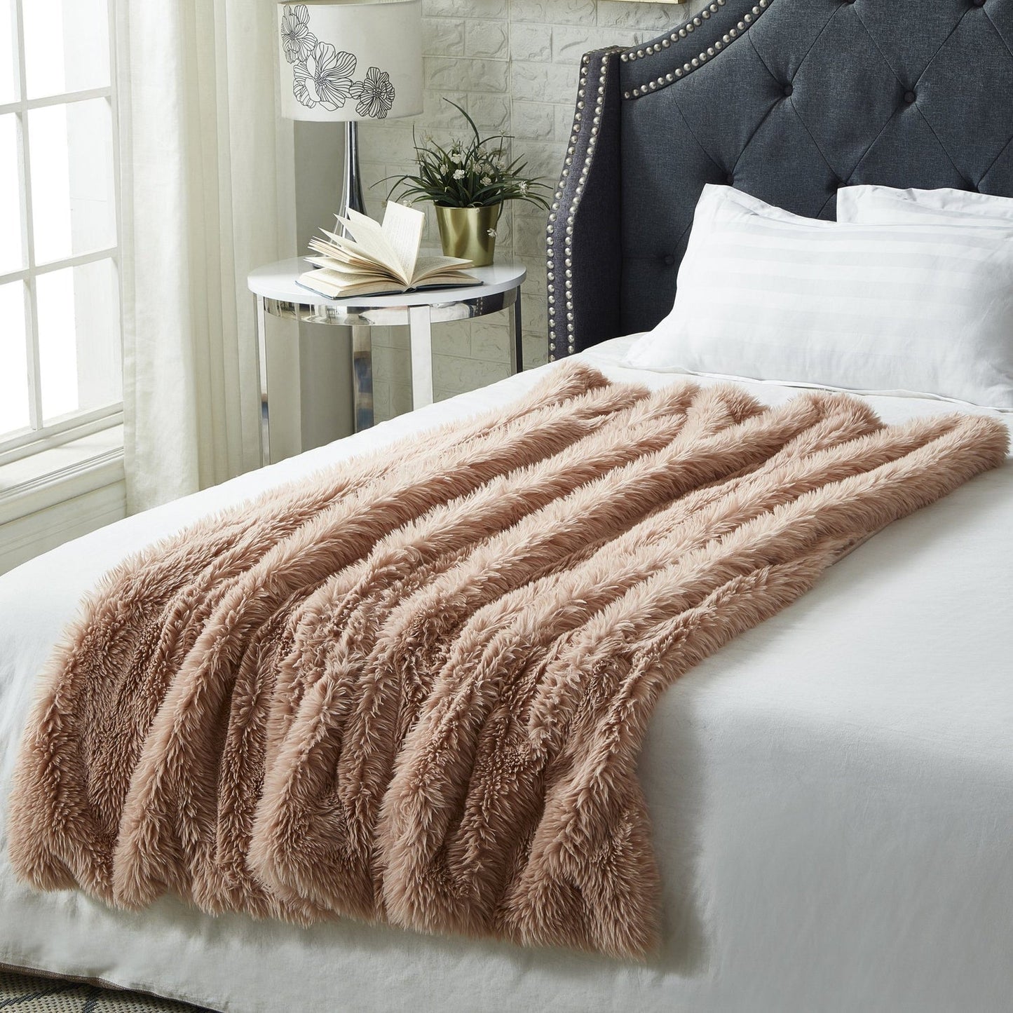 Mir Faux Lamb Fur Throw