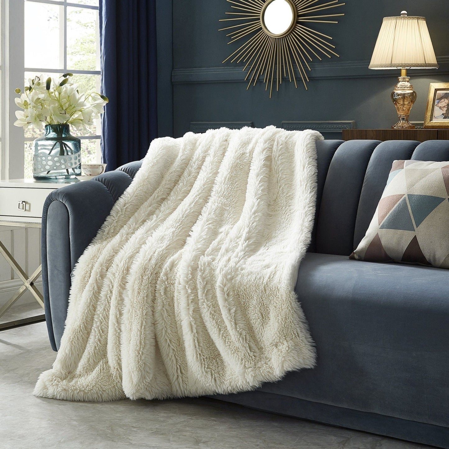 Mir Faux Lamb Fur Throw