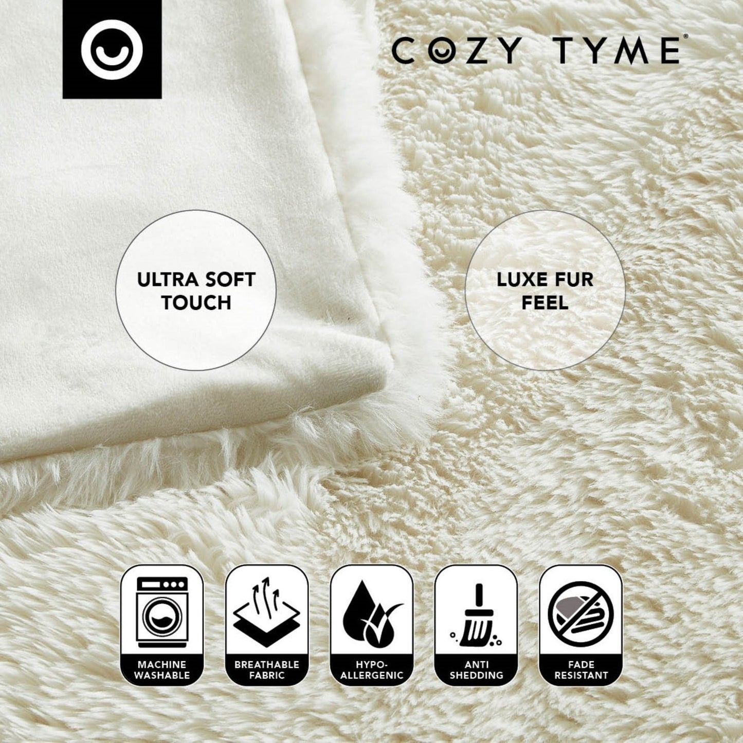 Mir Faux Lamb Fur Throw