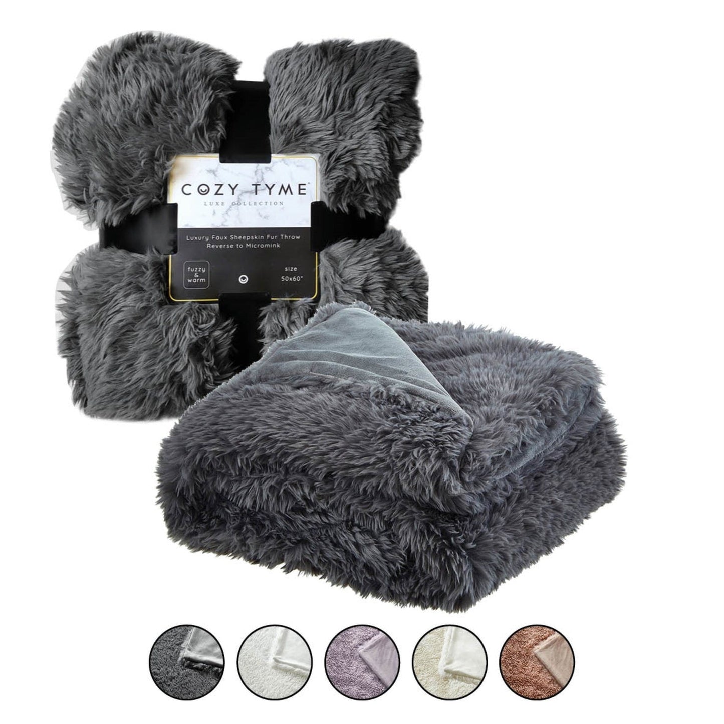 Mir Faux Lamb Fur Throw