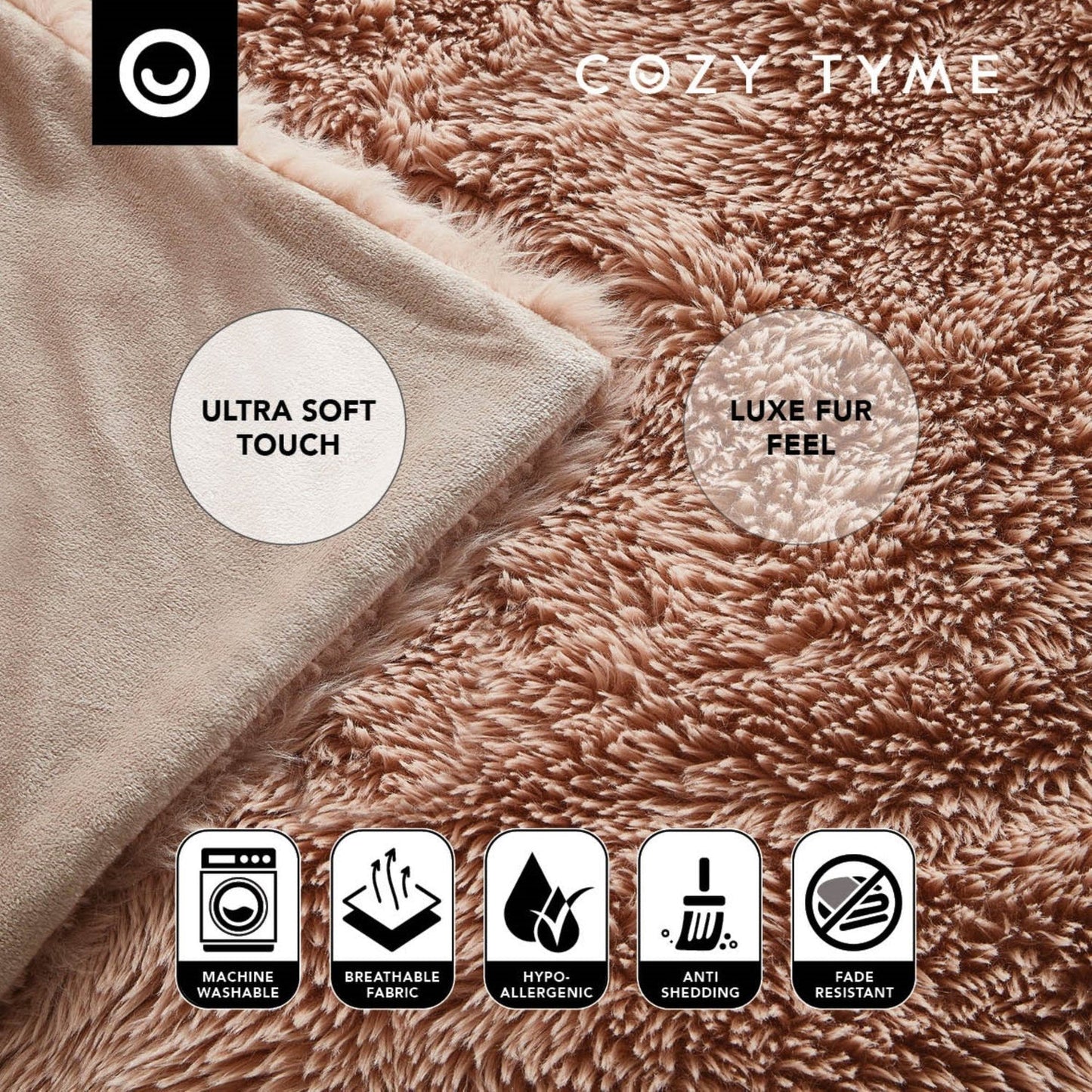 Mir Faux Lamb Fur Throw