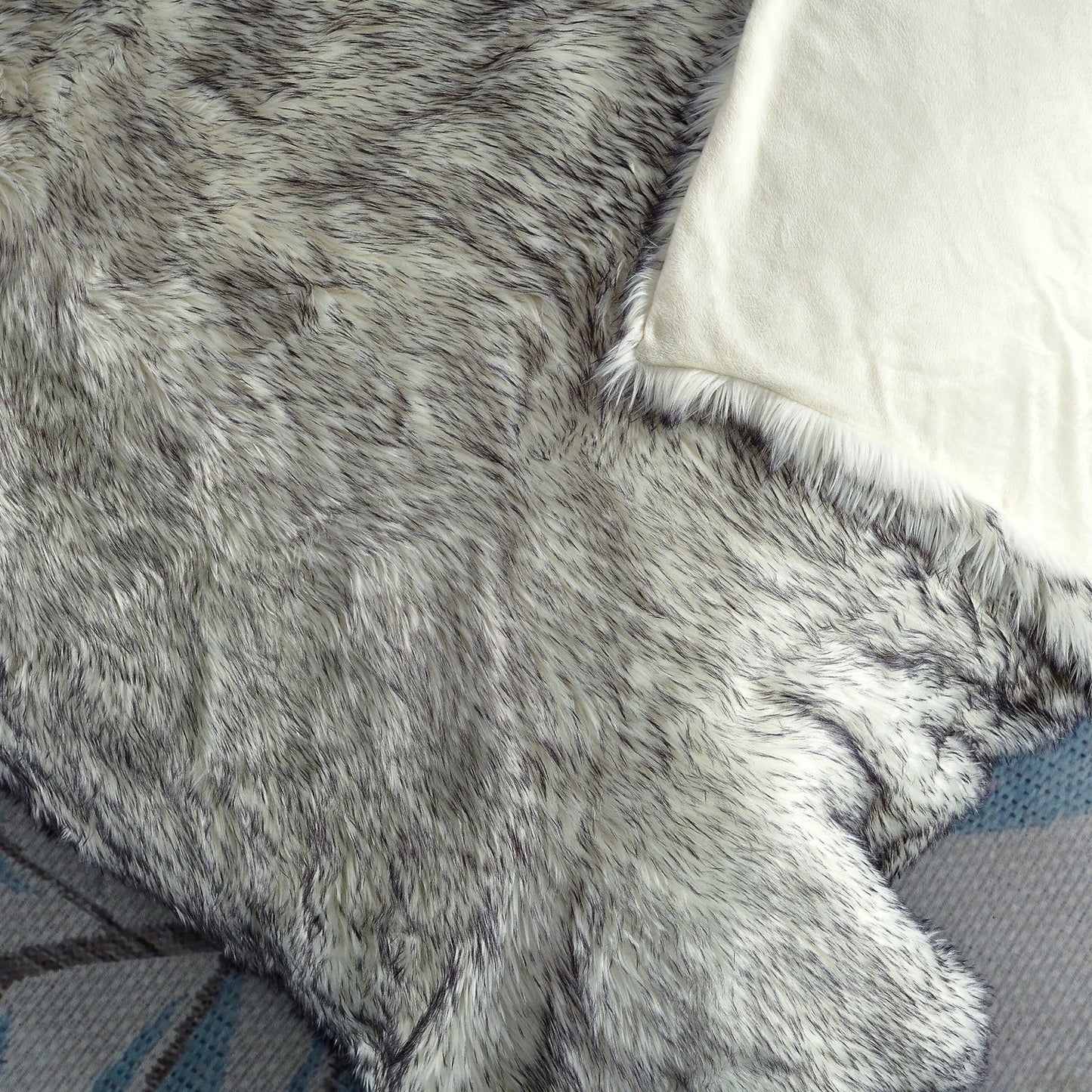 Waleed Faux Wolf Fur Throw