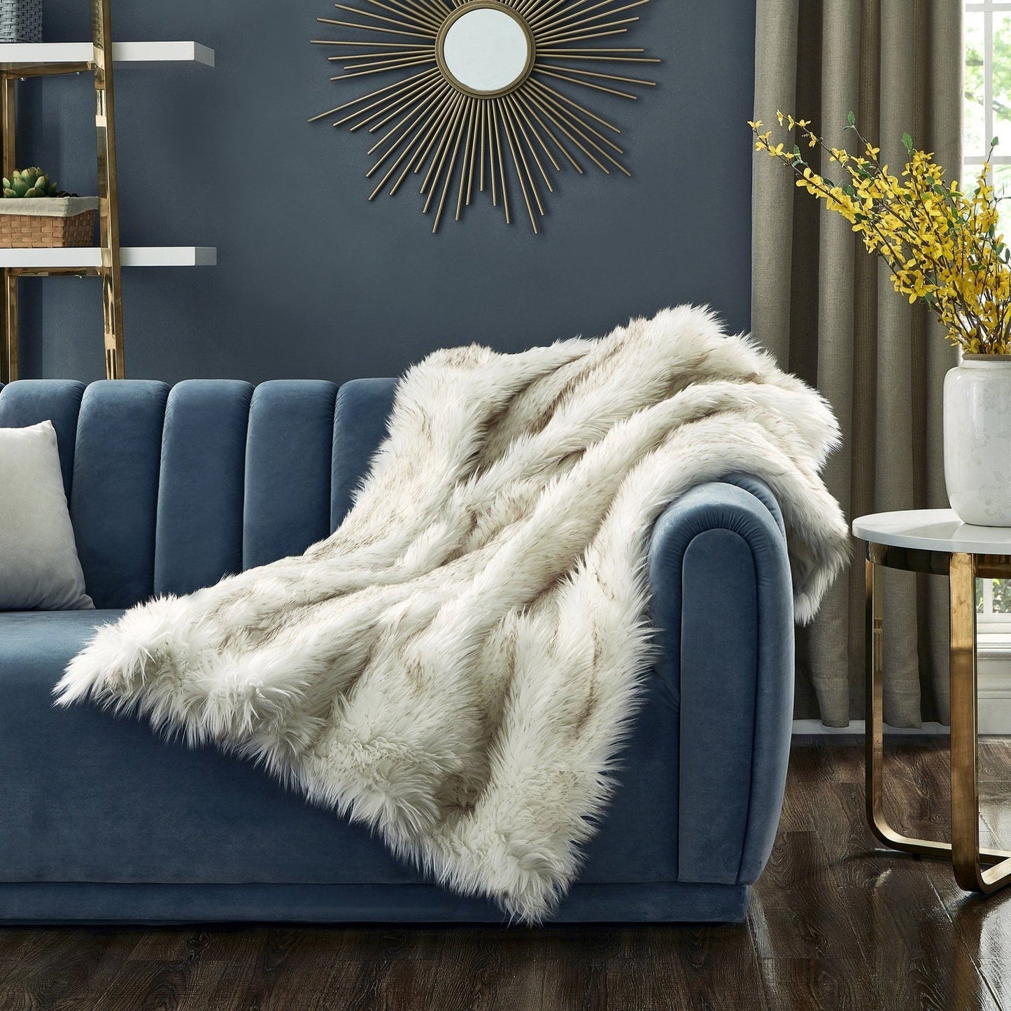 Waleed Faux Wolf Fur Throw