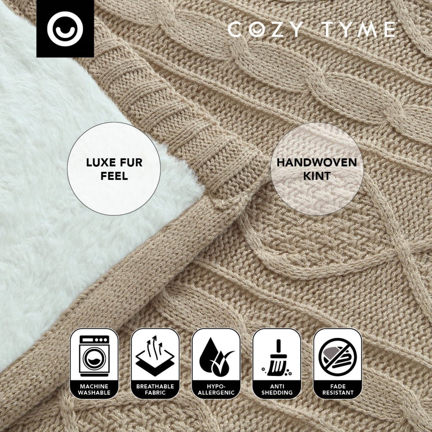 Yara Cable Knit Throw