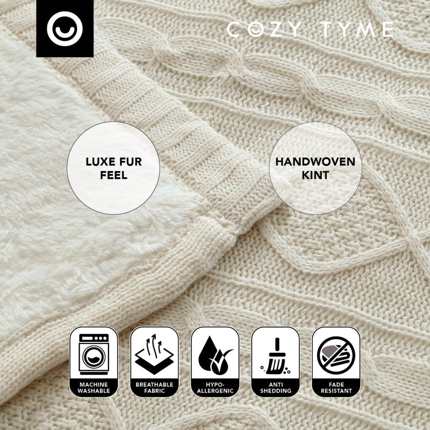 Yara Cable Knit Throw