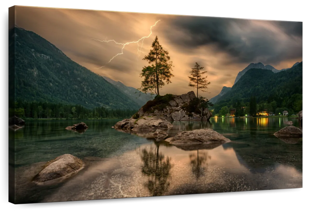 Magical Lakeside Mountain Wall Art