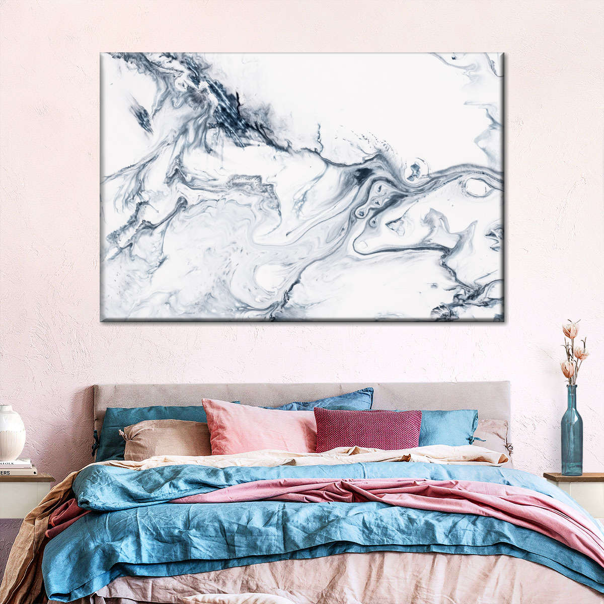 Grey And White Abstract Wall Art