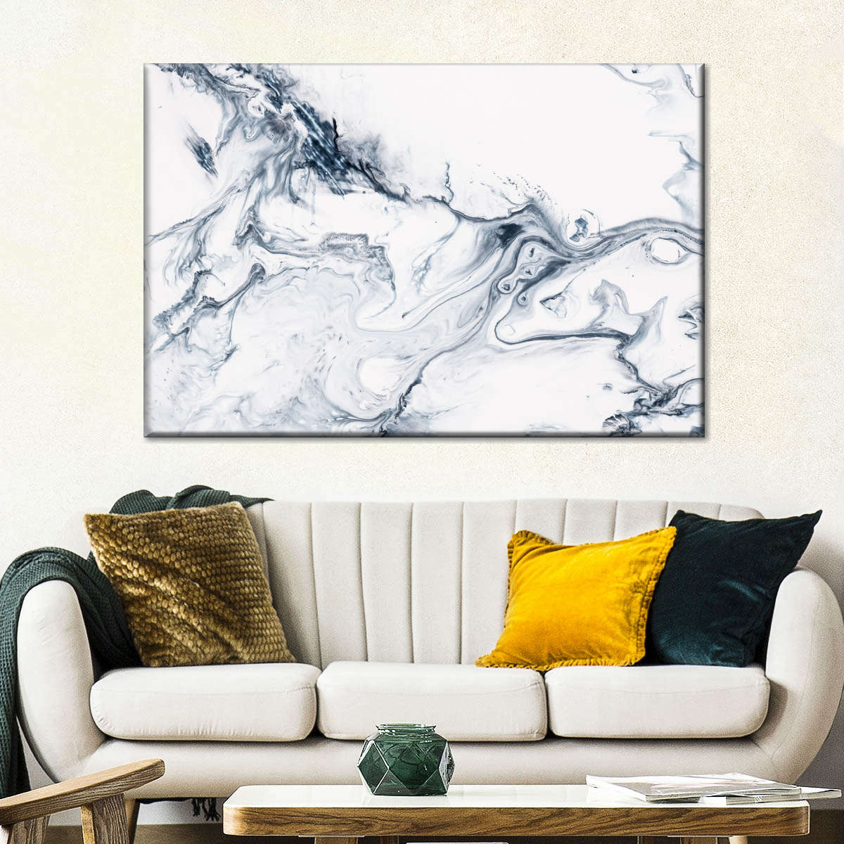 Grey And White Abstract Wall Art