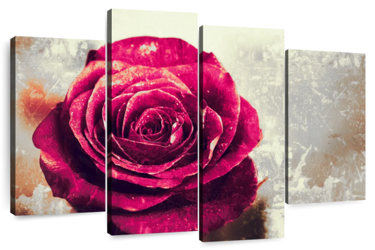 Textured Grunge Rose Wall Art