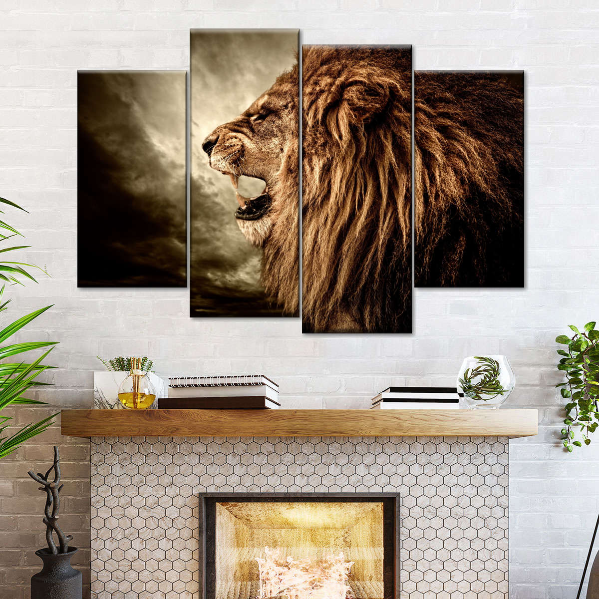 Fierce Lion Growl Wall Art